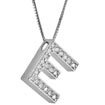 0.28 CT Letter Initial E Diamond Pendant 14k White Gold