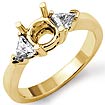 0.36 CT 3 Stone Trillion-Cut Diamond Engagement Ring 14K Yellow Gold