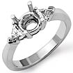 0.36 CT 3 Stone Trillion-Cut Diamond Engagement Ring 14K White Gold