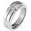 0.19 CT Man Princess Diamond Wedding Ring 14k White Gold