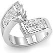 1 1/2 CT Princess Diamond Semi Mount Engagement Ring 14K W Gold