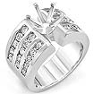 1 1/2 CT Round Semi Mount Diamond Engagement Ring 14K White Gold