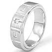 0.20 Ct Mens Princess Baguette Diamond Wedding Ring 14K White Gold