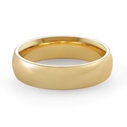 6.5gm 14K Yellow Gold Comfort Fit Wedding Band Ring 5mm