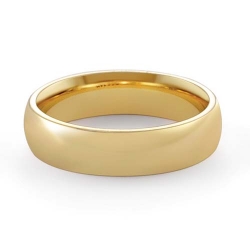 6.5gm 14K Yellow Gold Comfort Fit Wedding Band Ring 5mm