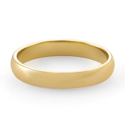 3gm 14K Yellow Gold Comfort Fit Wedding Band Ring 3.4mm