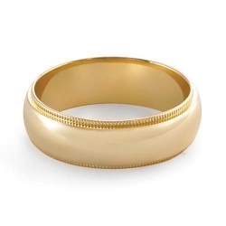 7.5gm 14 K Yellow Gold Comfort Fit Wedding Band 6.15mm