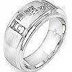 0.85 CT Princess Baguette Diamond Wedding Band 14K White Gold G VS2