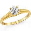 0.50 CT Round Solitaire Engagement Diamond Ring 14K Yellow Gold H VS2