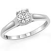 0.50 CT Round Solitaire Engagement Diamond Ring 14K White Gold F VS2