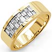 1 3/4 CT Princess Baguette Diamond Wedding Ring 14K Yellow Gold