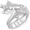3/4 CT Princess Right Hand Fashion Diamond Ring 14K White Gold
