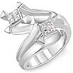 3/4 CT Princess Right Hand Fashion Diamond Ring 14K White Gold