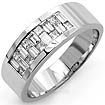 1 3/4 Princess Baguettes Diamond Mens Wedding Ring 14K White Gold G VS2