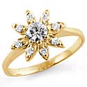0.41 Ct Round Diamond Engagement Anniversary Ring 14K Yellow Gold