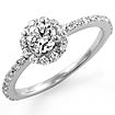 0.75 Ct Round Diamond Solitaire Engagement Ring 14K White Gold