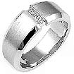 1/4CT Mens Princess Diamond Wedding Band 14K White Gold