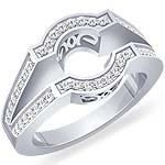 1/2 Ct Round Diamond Setting Engagement Ring PLATINUM