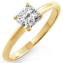 044 Ct Radiant Cut Solitaire Engagement Diamond Ring 14k Gold F SI1