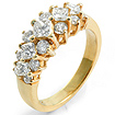 1 1/2 CT Round Princess Diamond Anniversary Ring 18K Yellow Gold