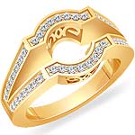 1/2 Ct Round Diamond Setting Engagement Ring 14K Yellow Gold