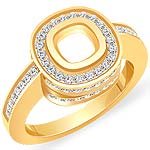 0.85 Ct Round Diamond Semi Mount Engagement Ring 14K Yellow Gold