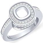 0.85 Ct Cushion Setting Round Diamond Engagement Ring PLATINUM