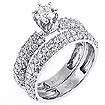 1.50 CT Round Diamond Wedding Bridal Set Ring 14K White Gold