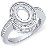 0.85 CT Oval Setting Round Diamond Engagement Ring 14k White Gold