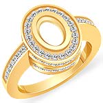 0.85 CT Round Diamond Oval Setting Engagement Ring 14k Yellow Gold