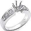 1/2 CT Princess Diamond Semi Mount Engagement Ring PLATINUM
