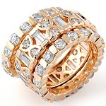 6.30Ct Round Diamond Bridal Set 14K Rose Gold Ring