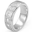 1/2 CT Mens Princess Baguette Diamond Wedding Ring PLATINUM