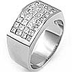 2 1/2 Ct Princess Diamond Men's Wedding Band Ring 14K White Gold
