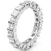 1 1/2 CT Round Eternity Diamond Wedding Band Bar Set PLATINUM