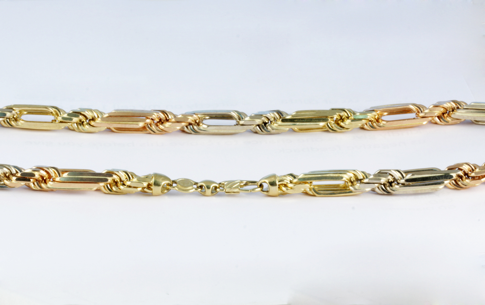 202 gm 14k Tri Color Gold Heavy Men's Figarope Milano Necklace Chain 24" 9.00mm eBay