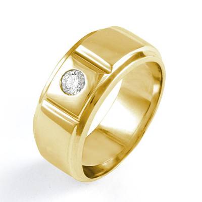 25Ct Mens Round Diamond Wedding Band Ring 14k Gold Yellow