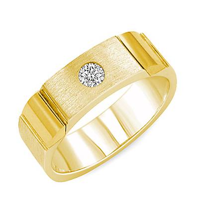 15ct Natural Mens Round Diamond Wedding Ring G VS1 Band 14k Yellow